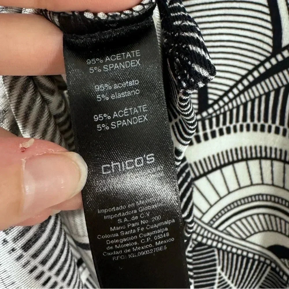 Chico’s Travelers Classic Hardware-Neck Graphic‎ Butterfly Tunic